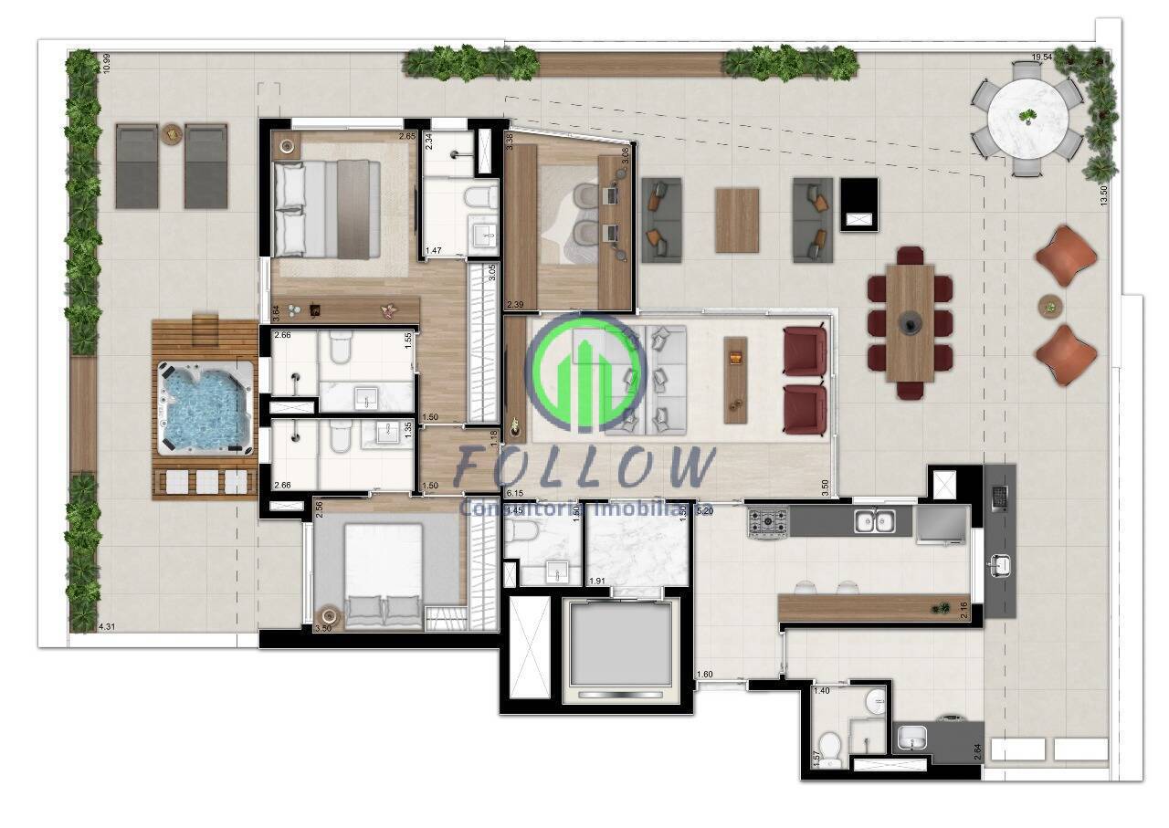 Apartamento à venda com 2 quartos, 138m² - Foto 15